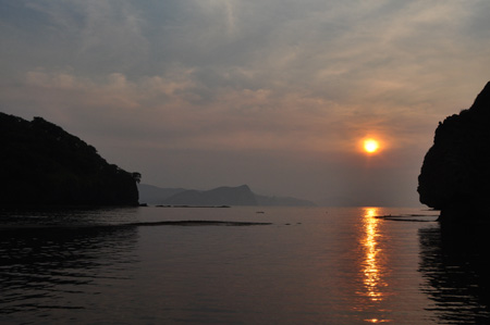 夕方と朝の景色