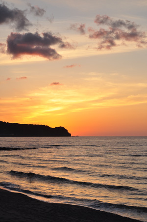 夕方と朝の景色