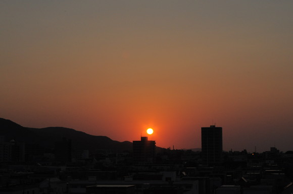 夕方と朝の景色