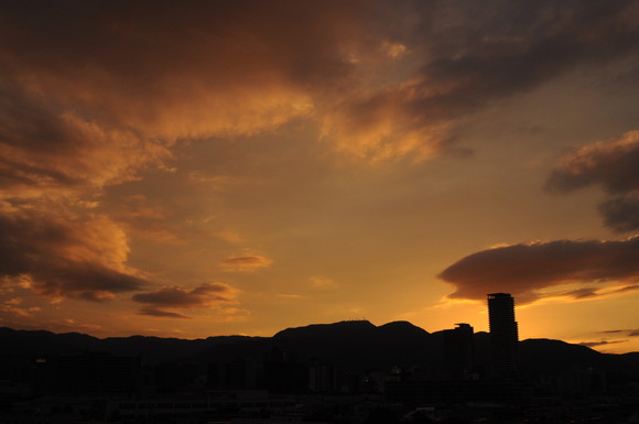 夕方と朝の景色